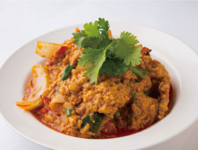 ソフトシェルのカレー炒め